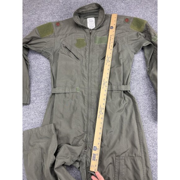 DJ Manufacturing Flight Suit Coveralls Mens 44L Green Flyers Fire Resistant - Picture 7 of 10